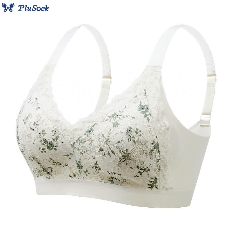 Plus Size Elegant Lace Wireless Bra