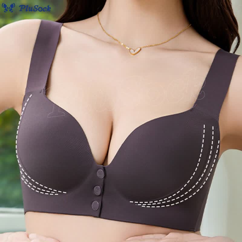 Plus Size Front Closure Seamless Wireless Bra