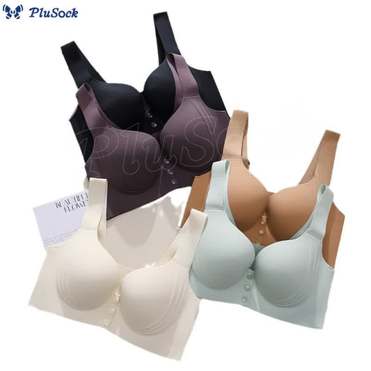 Plus Size Front Closure Seamless Wireless Bra