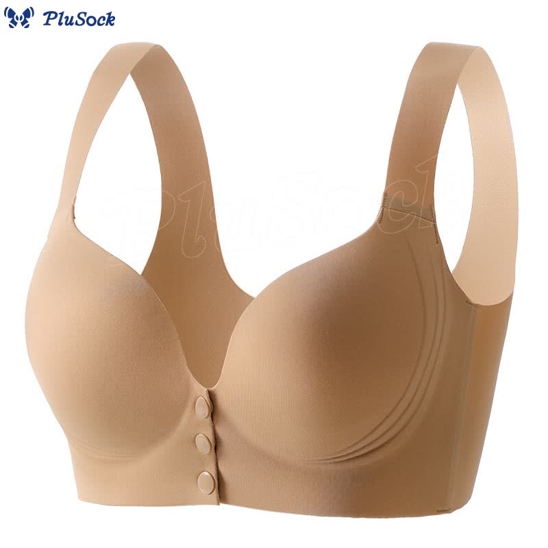 Plus Size Front Closure Seamless Wireless Bra