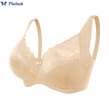 Plus Size Thin Sexy Lace Underwire Bra