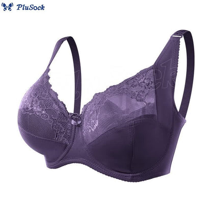 Plus Size Thin Sexy Lace Underwire Bra