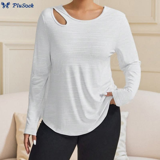 Plus Size Loose Long Sleeve Sports Shirt