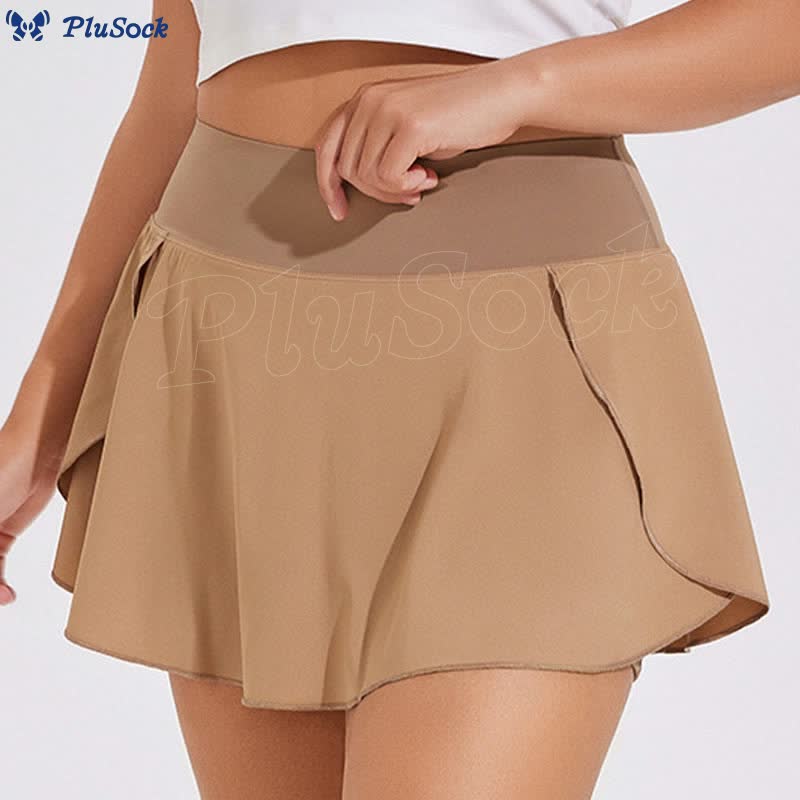 Plus Size Pleated Sports Fitness Tennis Skirt