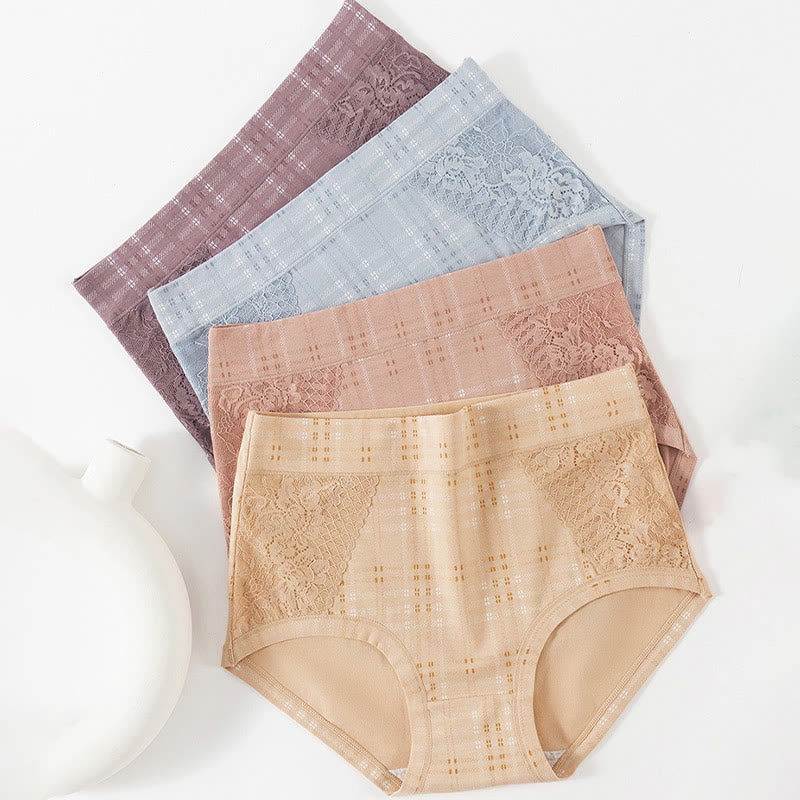 Plus Size High Waist Cotton Panty(3 Packs)