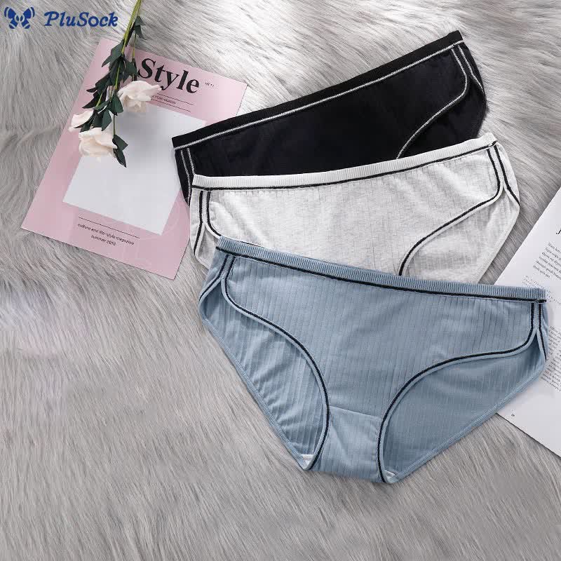 Plus Size Cotton Mid Rise Panty(3 Packs)