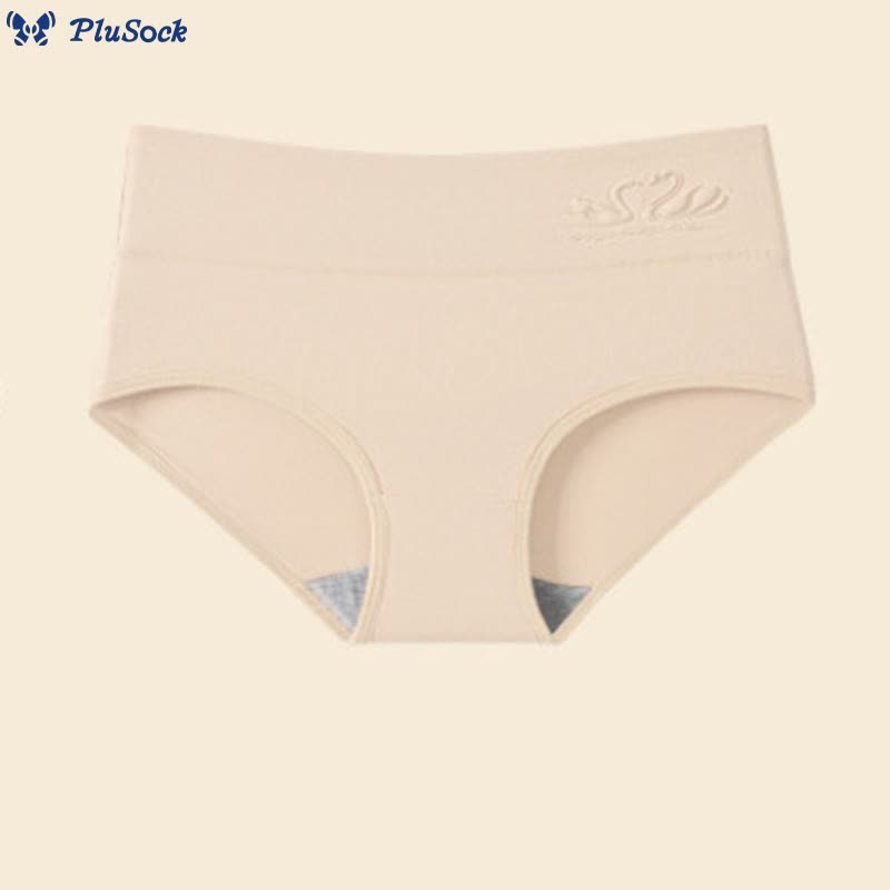 Plus Size High Waist Solid Color Comfortable Panty(4 Packs)