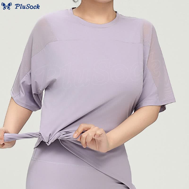 Plus Size Quick Dry Yoga Short Sleeve Shirt