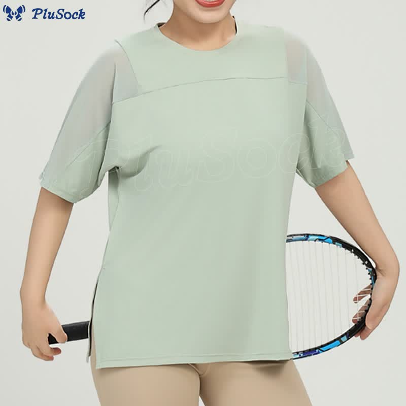 Plus Size Quick Dry Yoga Short Sleeve Shirt