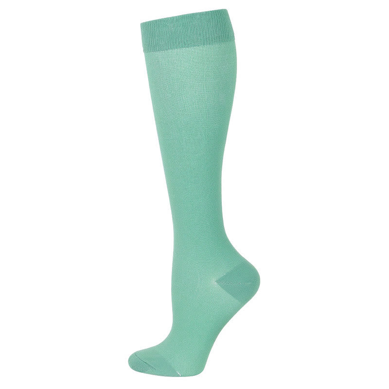 Blue Green Flower Compression Socks(6 Pairs)