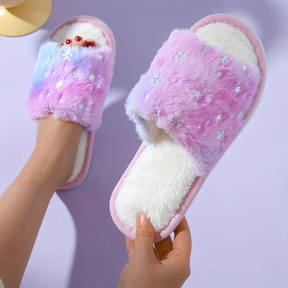 Gradient Color Stars Slippers