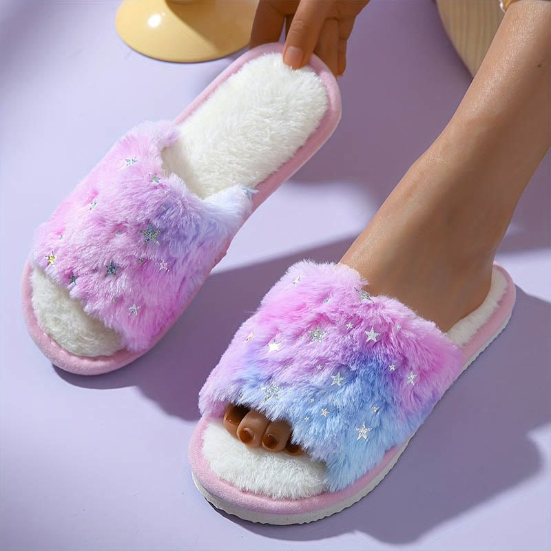 Gradient Color Stars Slippers