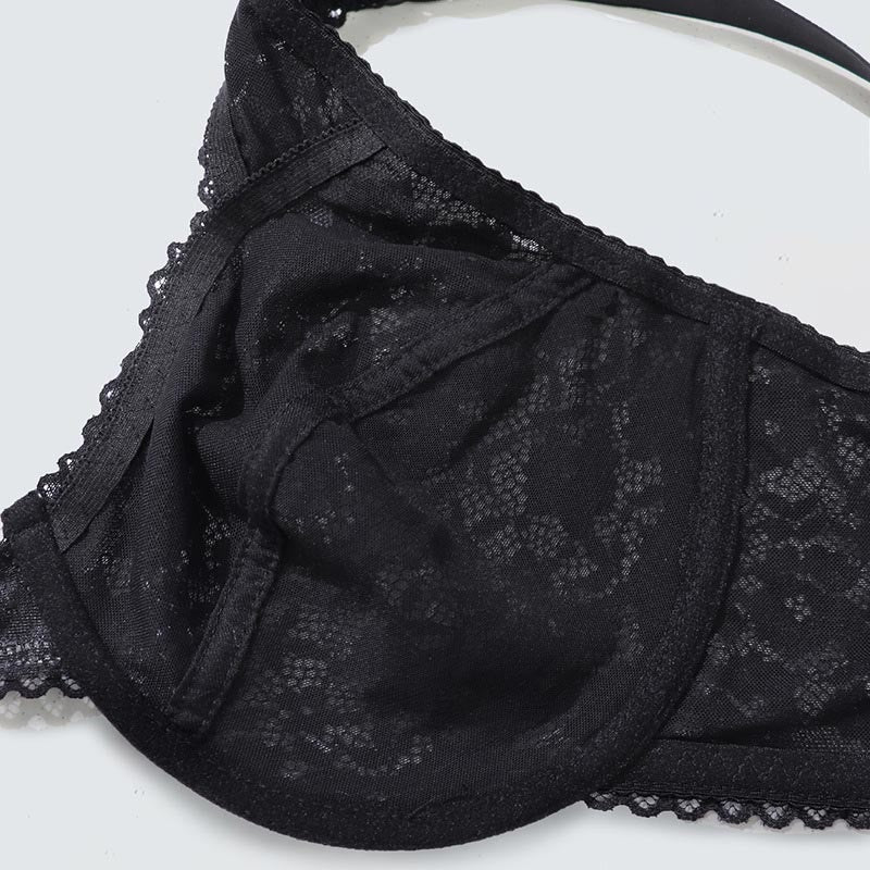 Plus Size Lace Bow Full Coverage Underwire Bra