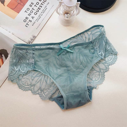 Plus Size Sexy Lace Transparent Mesh Panty(3 Packs)