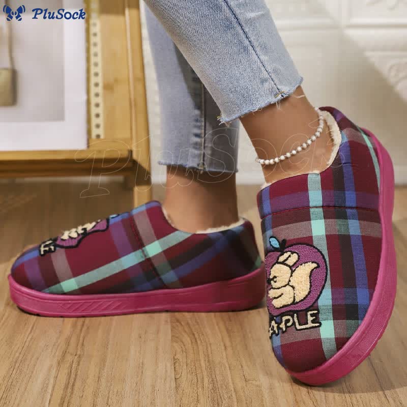 Plus Size Apple Slippers