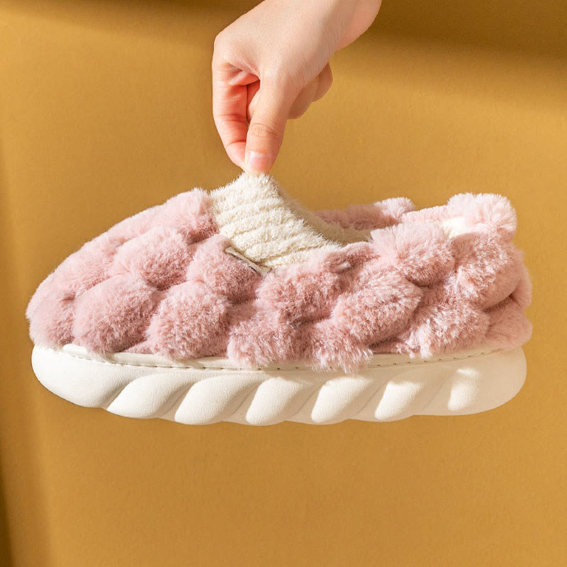 Plus Size Plush Square Slippers