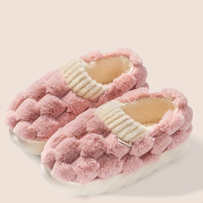 Plus Size Plush Square Slippers