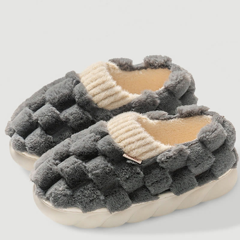 Plus Size Plush Square Slippers