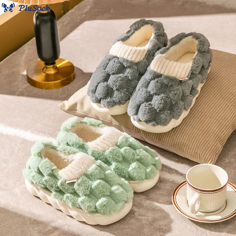 Plus Size Plush Square Slippers