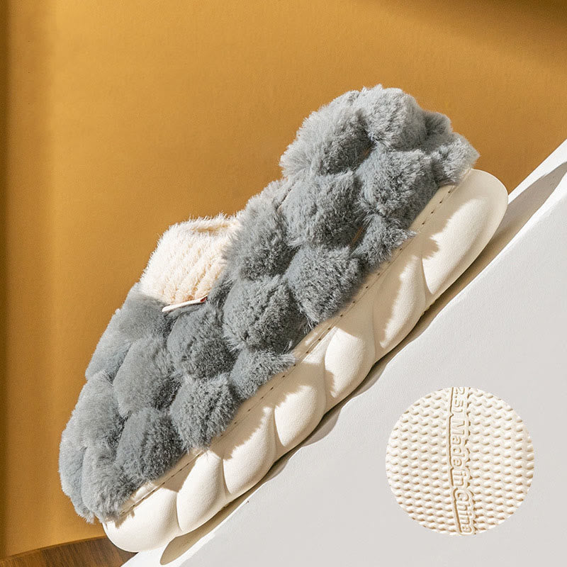 Plus Size Plush Square Slippers