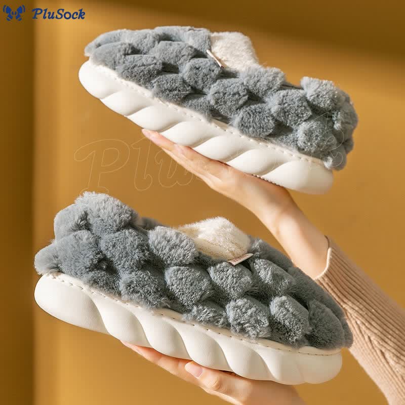 Plus Size Plush Square Slippers