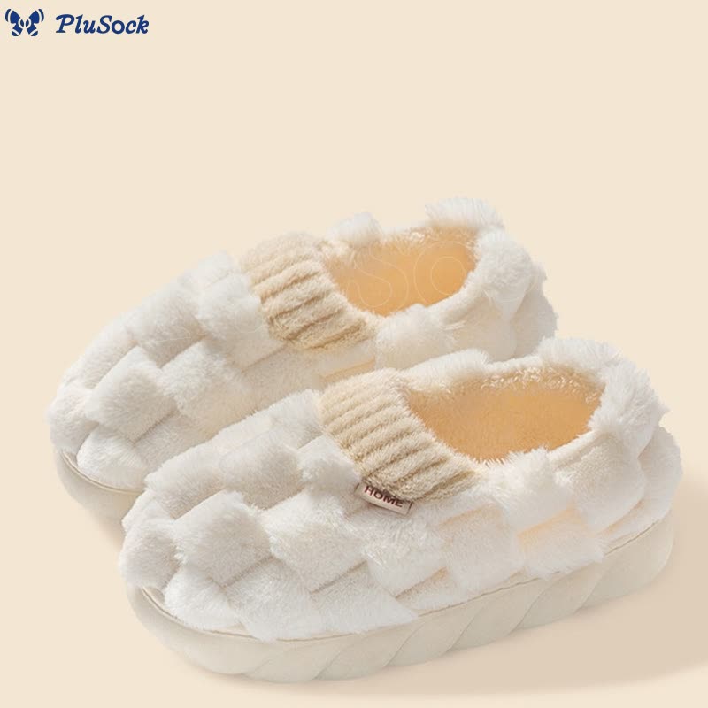 Plus Size Plush Square Slippers