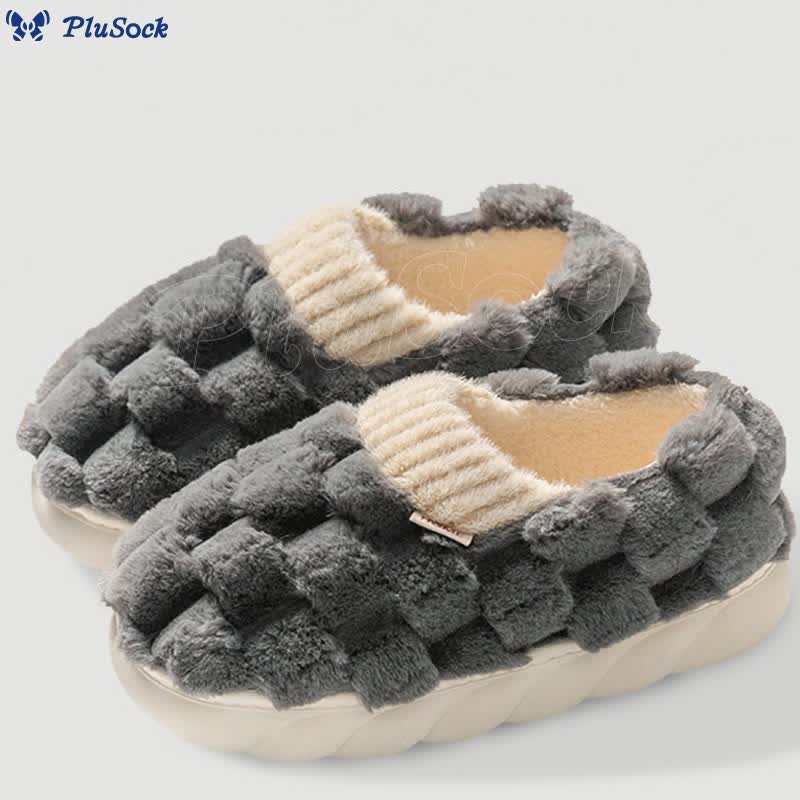 Plus Size Plush Square Slippers