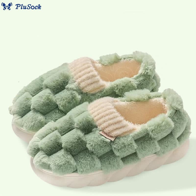 Plus Size Plush Square Slippers