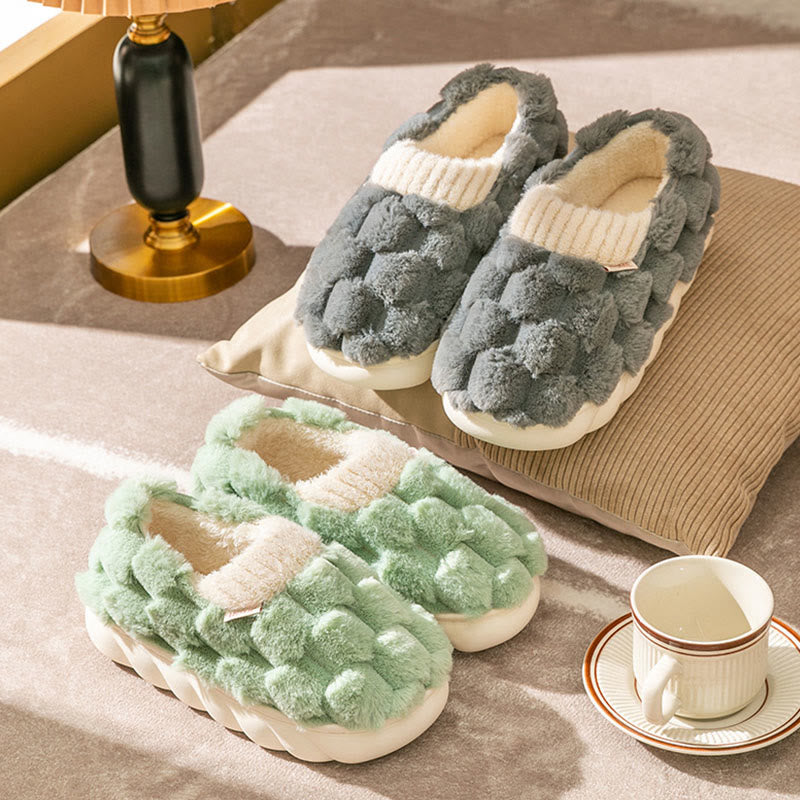 Plus Size Plush Square Slippers