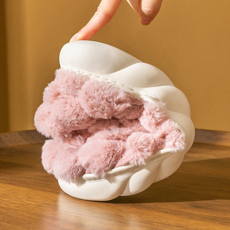 Plus Size Plush Square Slippers