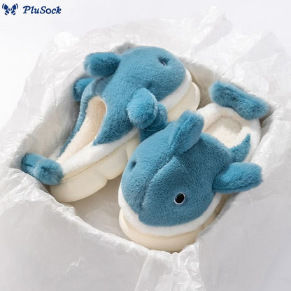 Plus Size Cute Whale Slippers