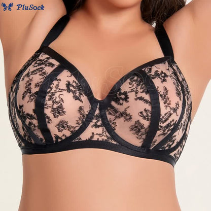 Plus Size Push Up Mesh Lace Underwire Bra