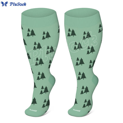 Plus Size Snowman Elk Gingerbread Man Compression Socks