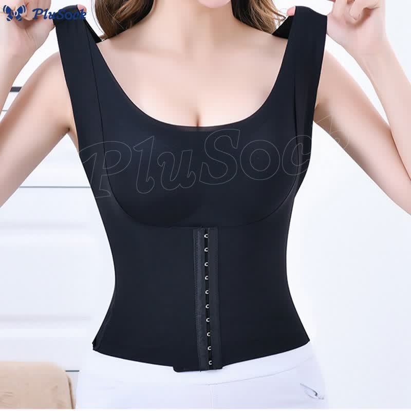 Plus Size  Waist Buttoned Shaper Tank Top(2 Packs)