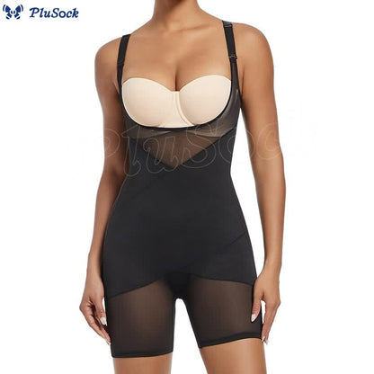 Seamless Mesh Tummy Control Shapewear Bodysuit