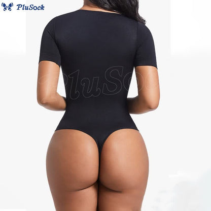 Seamless Short Sleeve Thong Bodysuit