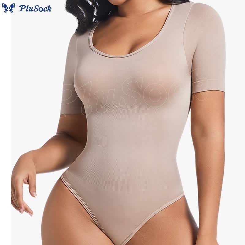 Seamless Short Sleeve Thong Bodysuit