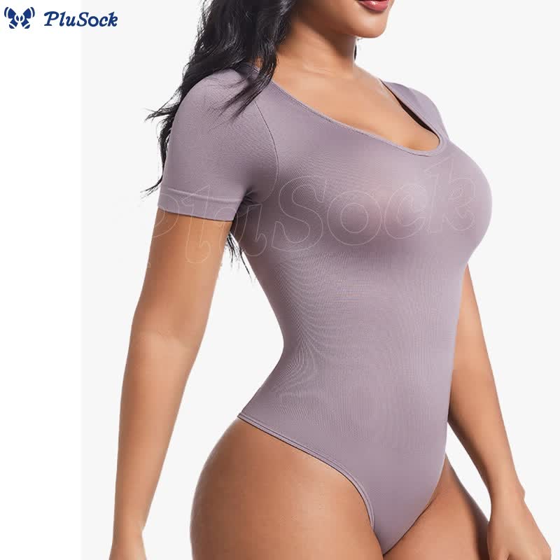 Seamless Short Sleeve Thong Bodysuit