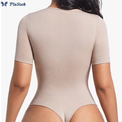 Seamless Short Sleeve Thong Bodysuit