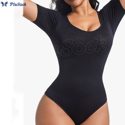 Seamless Short Sleeve Thong Bodysuit