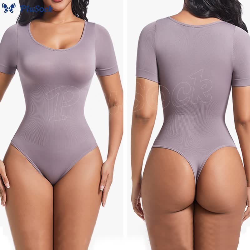 Seamless Short Sleeve Thong Bodysuit