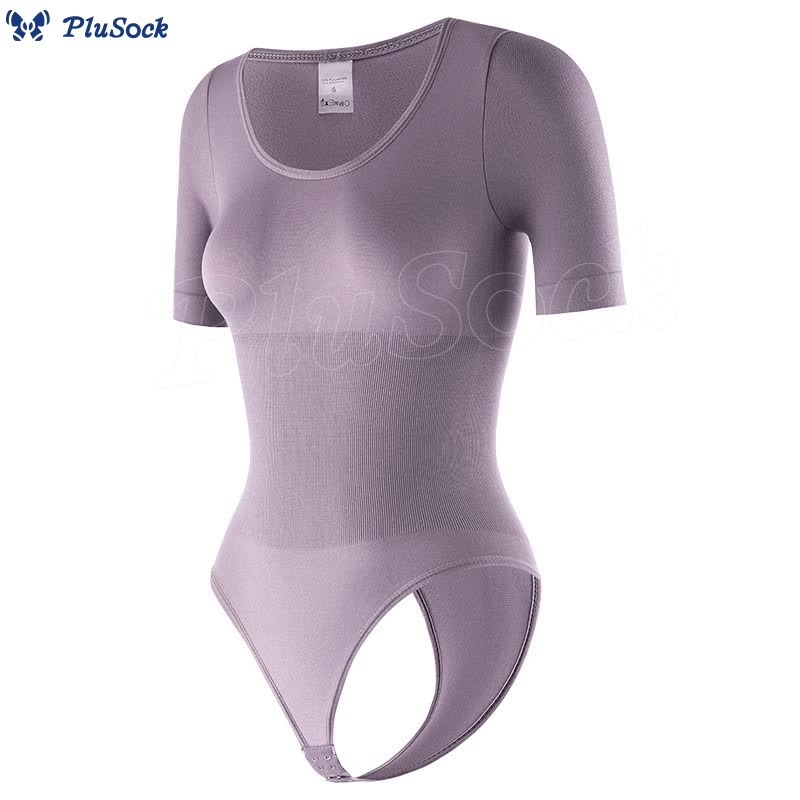 Seamless Short Sleeve Thong Bodysuit