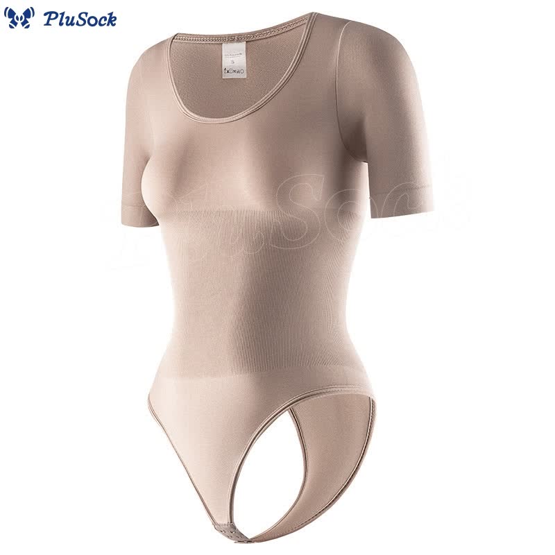 Seamless Short Sleeve Thong Bodysuit