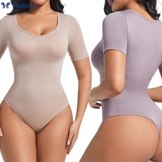 Seamless Short Sleeve Thong Bodysuit