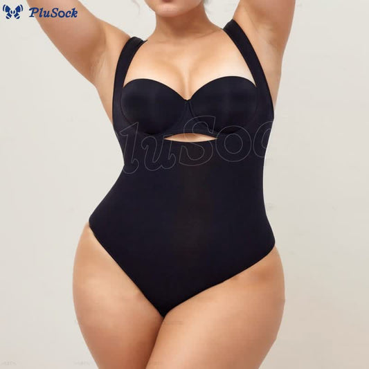 Seamless Open Bust Bodysuit Shaper Thong