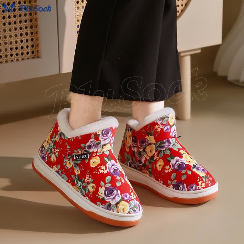 Plus Size Elegant flowers Slippers