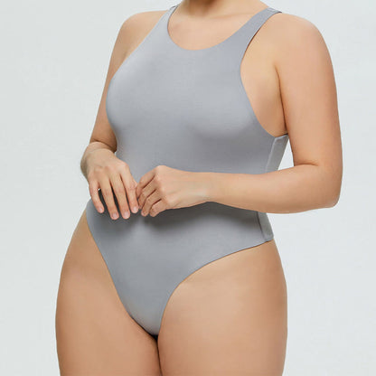 Plus Size Seamless Sleeveless Jumpsuits Bodysuit