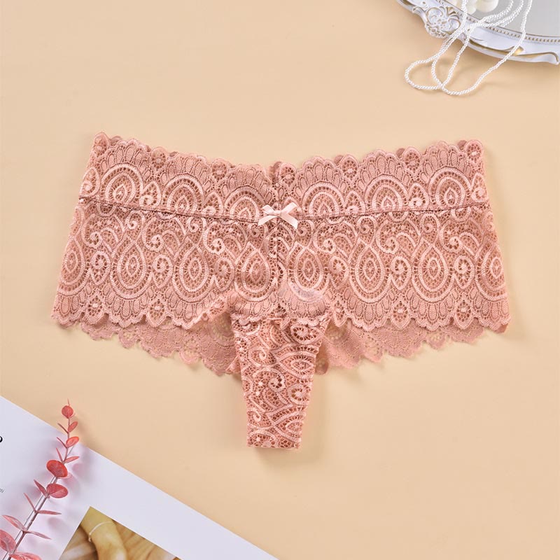 Plus Size Sexy Lace Cotton Crotch Thong(3 Packs)