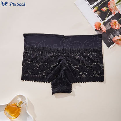 Plus Size Sexy High Waist Floral Lace Panty(3 Packs)