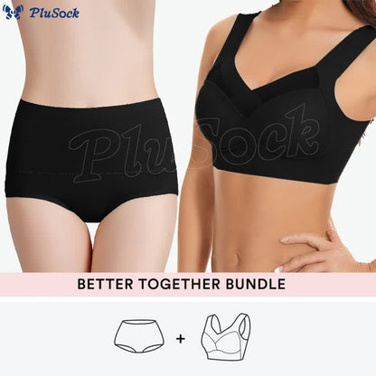 Bundle Plus Size Wireless Bras +High Waist Panty